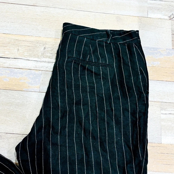 RALPH LAUREN Black  striped linen pants - Picture 7 of 8